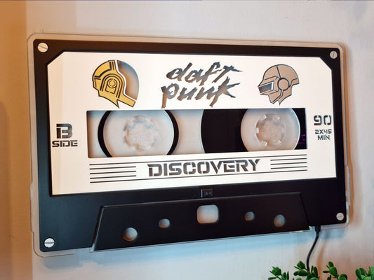Daft Punk Cassette Tape Wall & Desk Sign | Electronic Dance Music | Thomas Bangalter |  Guy-Manuel de Homem-Christo | Daft Punk Helmets