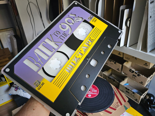 BACK to the 90s Cassette Tape Wall & Shelf Nightlight w/ Custom Album or Song Name | 90s Party Themed Retro Neon Mixtape | 80s Lip Icon